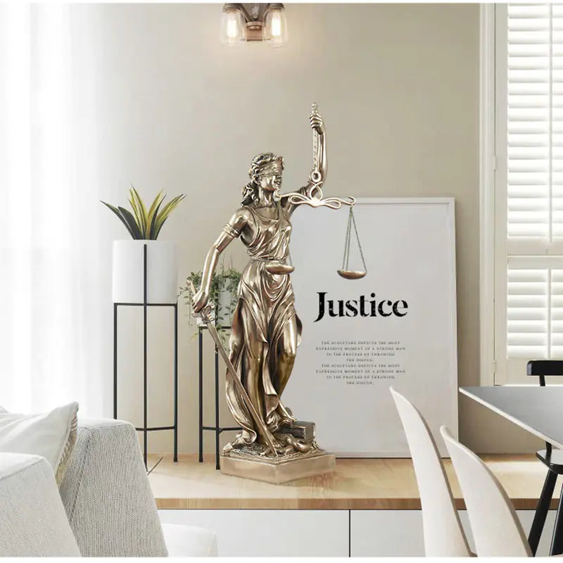 Luxury Justice Goddess Sculpture Home Decor Piece